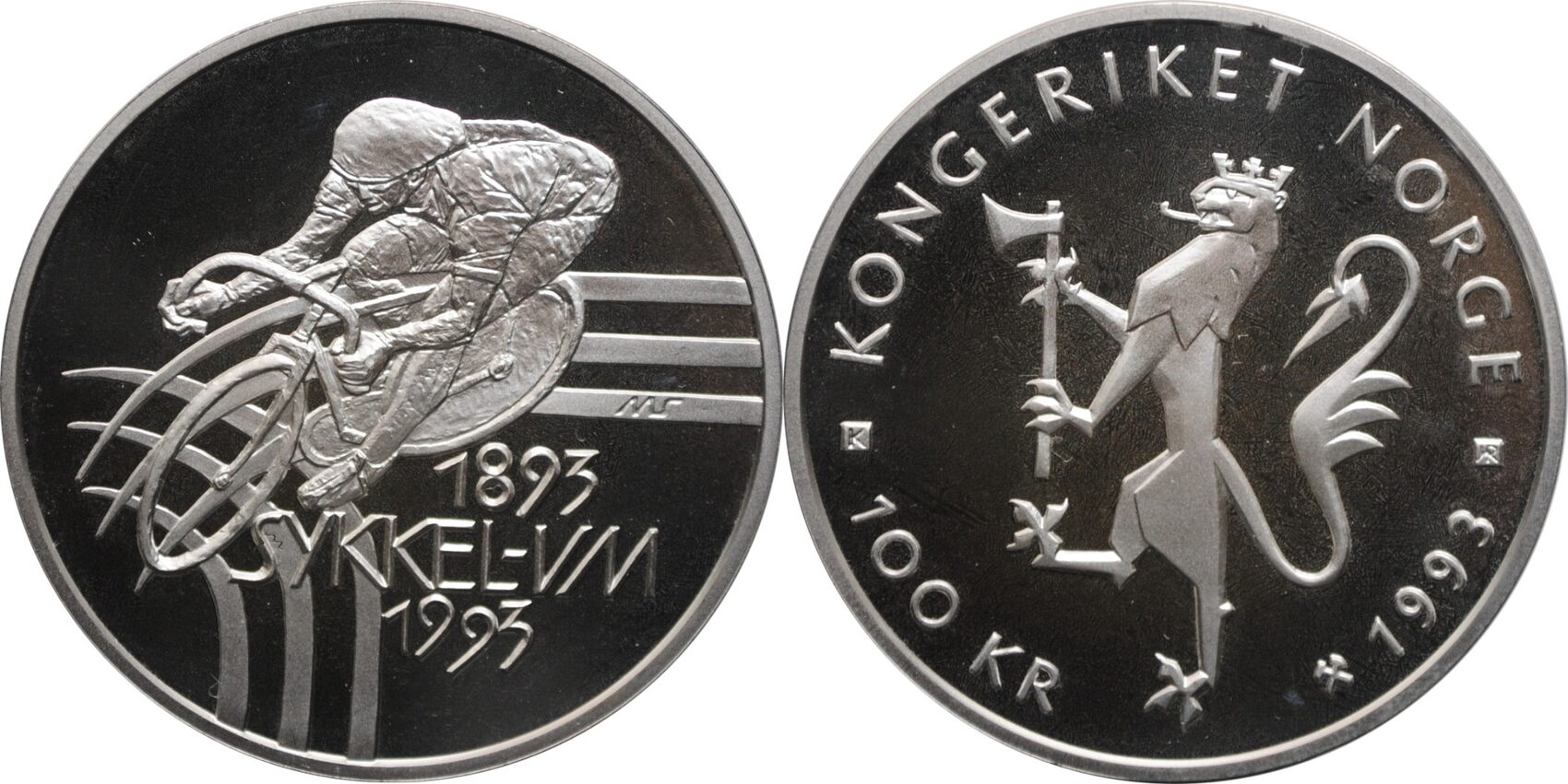 Norway 100 kroner 1993, PROOF, World Cycling Champiomships | MA-Shops