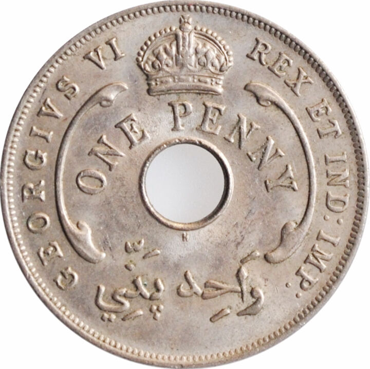 British West Africa 1 penny 1947 H, NGC MS64, King George VI (1937