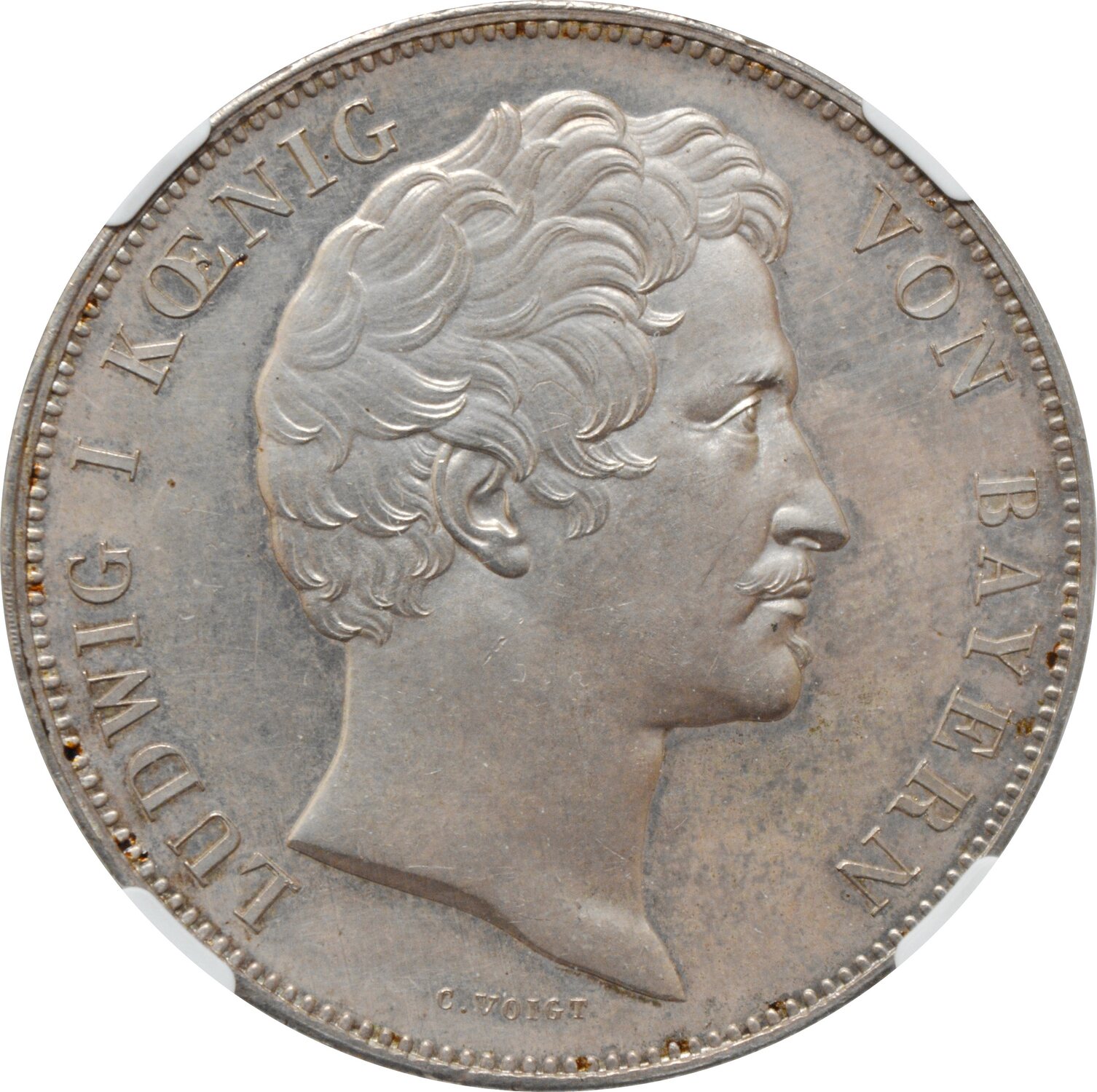 Bavaria 2 thaler 1842, NGC MS62, Walhalla silver coin Bavaria 1842