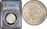 5 francs Luxembourg 5 francs 1929, PCGS MS65, Grand Duchess Charlotte (1918 - 1964) -