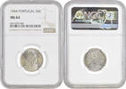 50 centavos Portugal 50 centavos 1944, NGC MS64, Portuguese Republic (1910 - 1969) -
