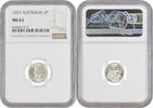 3 pence Australia 3 pence 1927, NGC MS63, King George V (1911 - 1936) -
