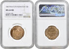 5 bani Romania 5 bani 1867 HEATON, NGC MS64 RB, Domnitor Carol I (1866 - 1881) -