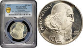 10 korun Czechoslovakia 10 korun 1957, PCGS PR66, Bishop of the Moravian Brotherhood - J.A. Komensky -