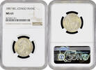1 franc Congo Free State 1 franc 1887, NGC MS63, King Leopold II (1865 - 1908) -