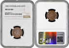 1 cent Netherlands 1 cent 1883, NGC MS63 BN, King William III (1849 - 1890) -