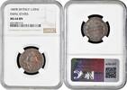 1/2 baiocco Papal States 1/2 baiocco 1849 IIIIR, NGC MS64 BN, Pope Pius IX (1846 - 1878) -