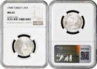 1 lira Turkey 1 lira 1948, NGC MS62, Republic of Turkey (1934 - 1980) silver coin -