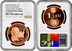 1 leu Romania 1 leu 2009, NGC PF68 RD UC, 190th Anniv. - Birth of Nicolae Balcescu -