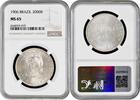 2000 reis Brazil 2000 reis 1906, NGC MS65, First Republic (1889 - 1942) silver coin -