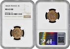 2 centimes France 2 centimes 1862 K, NGC MS63 RB, Emperor Napoleon III (1852 - 1870) -