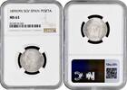 1 peseta Spain 1 peseta 1899 SGV, NGC MS63, King Alfonso XIII (1886 - 1931) silver coin -
