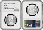 500 reis Portugal 500 reis 1891, NGC MS64, King Carlos I (1889 - 1908) silver coin -