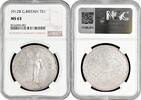1 dollar Great Britain 1 dollar 1912 B, NGC MS63, British Trade Dollar silver coin -