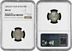 50 centimos Spain 50 centimos 1892 PGM, NGC NS63, King Alfonso XIII (1886 - 1931) -