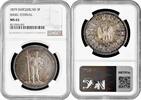 5 francs Switzerland 5 francs 1879, NGC MS65, Basel Shooting Festival silver coin -