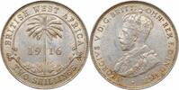 2 shillings British West Africa 2 shillings 1916 H, UNC, King George V (1910 - 1936) -