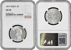 2 dinara Serbia 2 dinara 1897, NGC AU58, King Alexander I (1889 - 1903) silver coin -