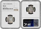 5 lire Vatican City 5 lire 1943, NGC MS66, Pope Pius XII (1939 - 1958) silver coin -