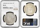 5 pesetas Spain 5 pesetas 1898 SGV, NGC MS62, King Alfonso XIII (1886 - 1931) -