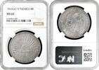 real Mexico 8 reals 1863 GO YF, NGC MS62, Republic of Mexico (real) (1823 - 1897) -
