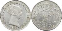 Spain 10 reals 1855, UNC Det. DAMAGED, Queen Isabel II (1847 - 1864) Barcelona -