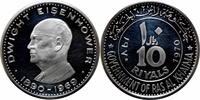 10 riyals Ras Al-Khaimah (UAE) 10 riyals 1970, PROOF, Dwight Eisenhower silver coin -