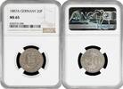 20 pfennig Germany 20 pfennig 1887 A, NGC MS65, German Empire (1871 - 1922) -