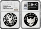 5000 rupiah Indonesia 5000 rupiah 1974, NGC PF68 UC, Orangutan silver coin -