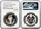 EUROPE 10 hryven Ukraine 10 hryven 2000, NGC PF69 UC, World War II Anniversary silver coin -