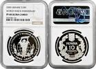 EUROPE 10 hryven Ukraine 10 hryven 2000, NGC PF68 UC, World War II Anniversary silver coin -