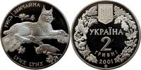 EUROPE 2 hryven Ukraine 2 hryven 2001, UNC PL, Flora and Fauna - Eurasian Lynx -