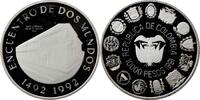 SOUTH AMERICA 10.000 pesos Colombia 10.000 pesos 1991, PROOF, Encounter of the Two Worlds silver -