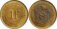 1 franc Burundi 1 franc 1965, BU, King Mwambutsa IV (1915 - 1966) -