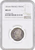 1 franc France 1 franc 1816 A, NGC MS63, King Louis XVIII (1815 - 1824) -