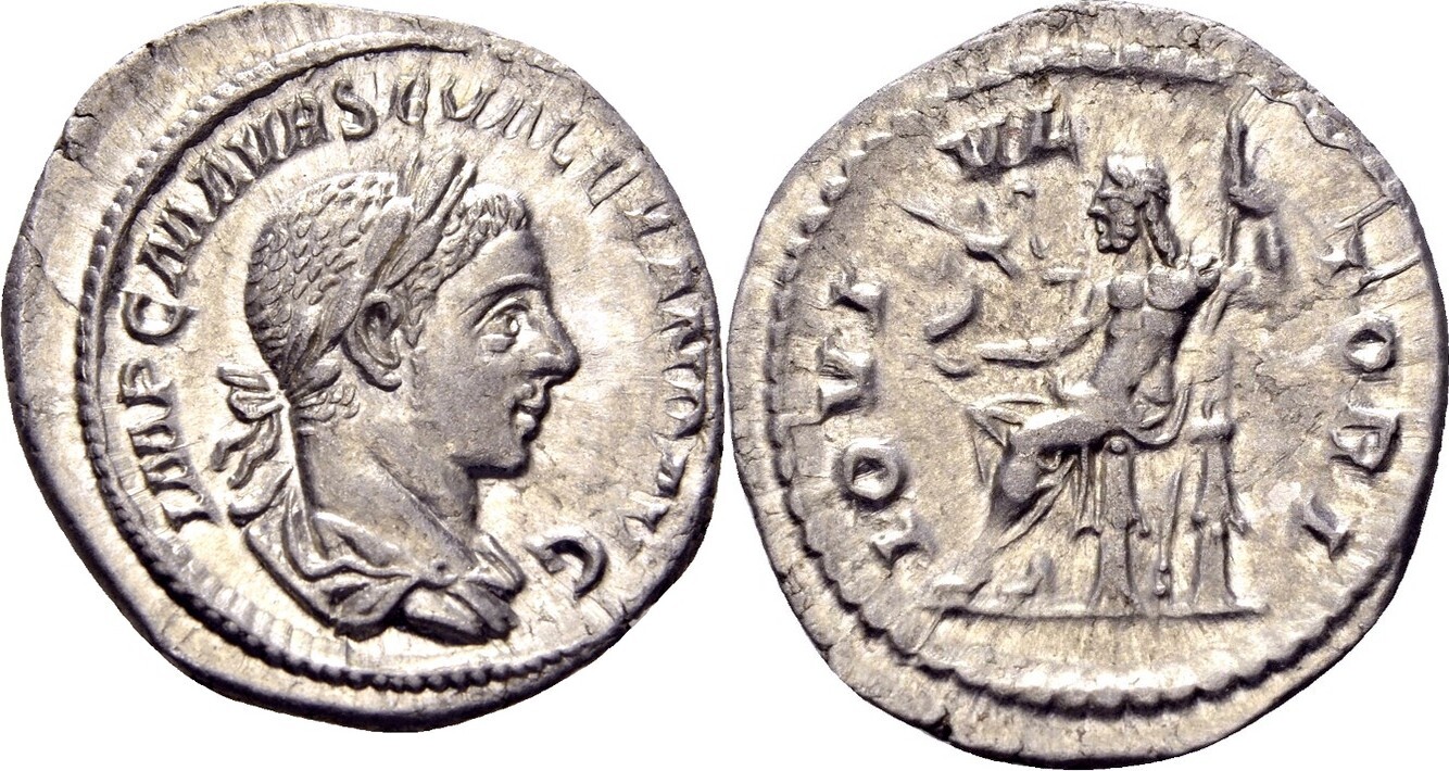 Roman Imperial denarius 222-228 AD Severus Alexander. Nearly extremely ...