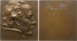 Personenmedaillen - Schriftsteller und Dichter Einseitige Bronzeplakette o.J. (1911) v. Hofner, auf Johann Wolfgang von Goethe, 1749 - 1832 UNC-