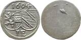 Salzburg, Erzbistum Einseitiger Pfennig 1694 Johann Ernst Graf von Thun und Hohenstein, 1687 - 1709 AU, kl. Stempelfehler