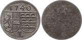 Salzburg, Erzbistum Einseitiger Pfennig 1740 Leopold Anton Eleutherius von Firmian 1727 - 1744 aEF