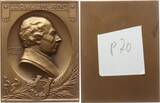 Königreich Württemberg, Stadt Tübingen Einseitige Bronzeplakette o.J. (1900 - 1910) v. Mayer und Wilhelm, Stuttgart, auf Ludwig Uhland, 1787 - 1862 EF, kl. Papieraufkleber an Rs.