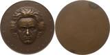 Österreich, 1. Republik Große einseitige Bronzemedaille o.J. (1927) von Arnold Hartig, a.d. 100. Todestag von Ludwig van Beethoven, 1770 - 1827 UNC-, mattiert, winz. Kr.
