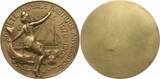 Belgien, Königreich, Antwerpen Einseitige vergoldete Bronzemedaille 1903 Leopold II., 1865 - 1909, v. Carl Nys, 25 Jahre Société Royale Nautique Selten, EF, mattiert