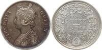 Indien 1 Rupie Victoria, 1837 - 1901, Bombay, Type A bust, Type II flower, Reverse 0 / 0 -