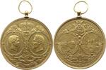 Frankreich, Kaiserreich, Stadt Le Havre Tragbare Messingmedaille Napoleon III., v. Hamel, Exposition Maritime, Hafenansichten 1516 und 1868 -