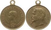 Frankreich, Kaiserreich, Stadt Paris Kleine tragbare Messingmedaille Napoleon III., 1852 - 1870, NAPOLEON EUG. L. J. J. PRINCE IMPERIAL -