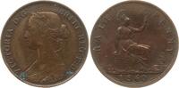 1/2 Penny 1860 Großbritannien Victoria, 1837 - 1901 Fast vorzüglich, min. ber., winz. Grünspanfleck