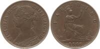 Farthing (1/4 Penny) 1866 Großbritannien Victoria, 1837 - 1901 Fast vorzüglich