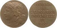 Bronzemedaille 1900 Frankreich, 3 Republik, Stadt Paris von Daniel Dupuis, Exposition Universelle, Weltausstellung Vorzüglich, mattiert