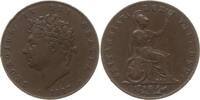 1/2 Penny 1827 Großbritannien George IV., 1820 - 1830 Sehr schön, kl. RF