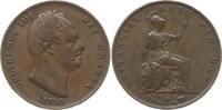 1/2 Penny 1834 Großbritannien William IV., 1830 - 1837 Sehr schön